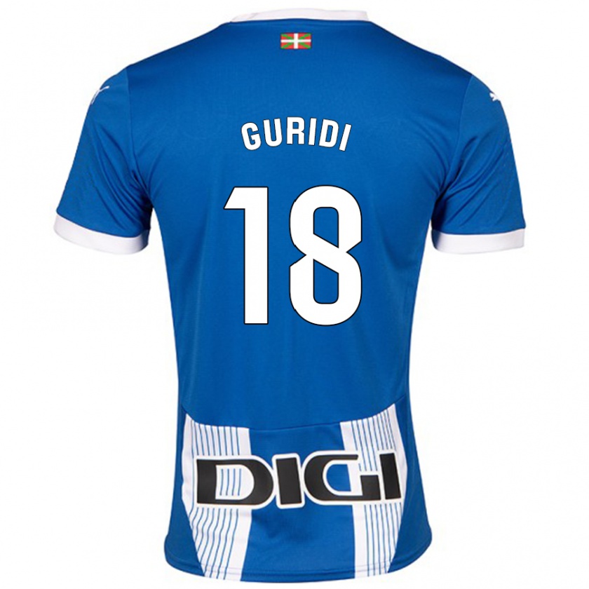 Kandiny Gyermek Jon Guridi #18 Kék Hazai Jersey 2024/25 Mez Póló Ing