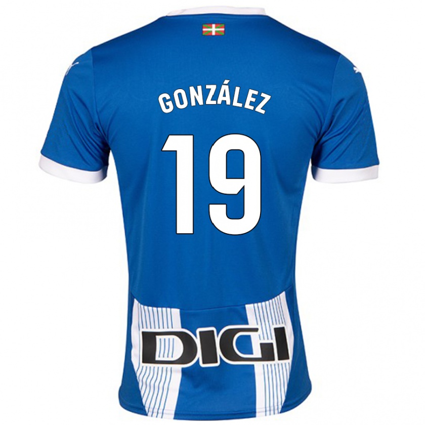 Kandiny Gyermek Aimar González #19 Kék Hazai Jersey 2024/25 Mez Póló Ing