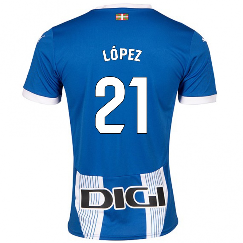 Kandiny Gyermek Juanma López #21 Kék Hazai Jersey 2024/25 Mez Póló Ing