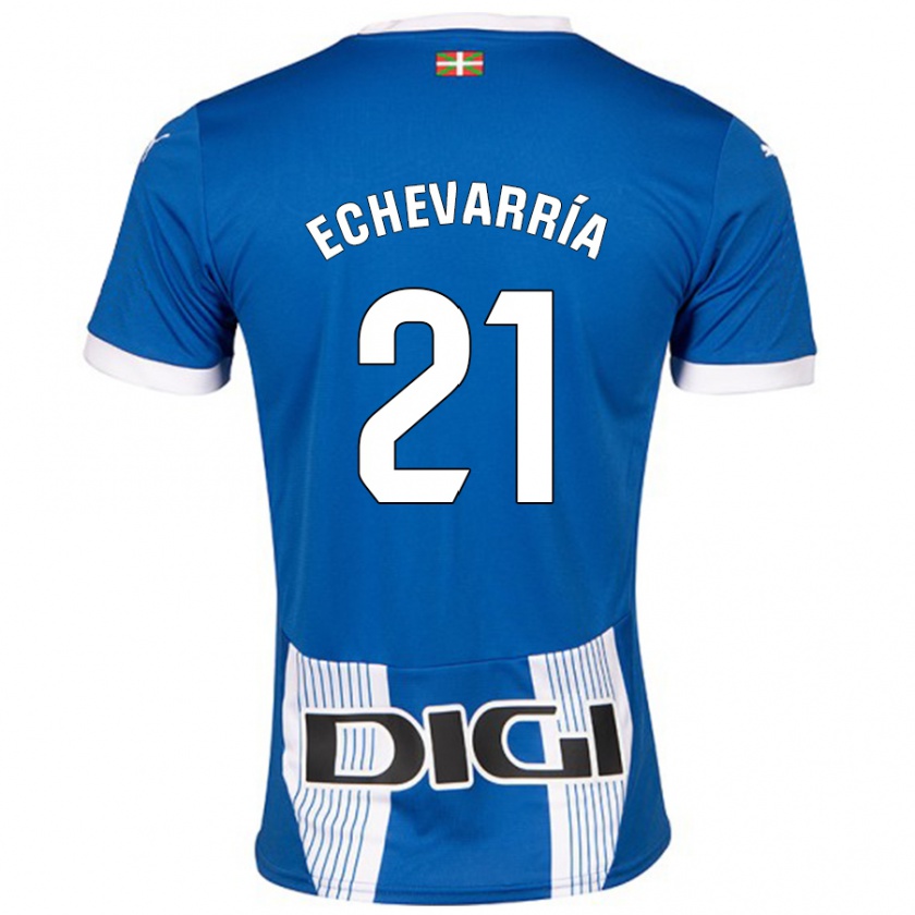 Kandiny Gyermek Martin Echevarría #21 Kék Hazai Jersey 2024/25 Mez Póló Ing