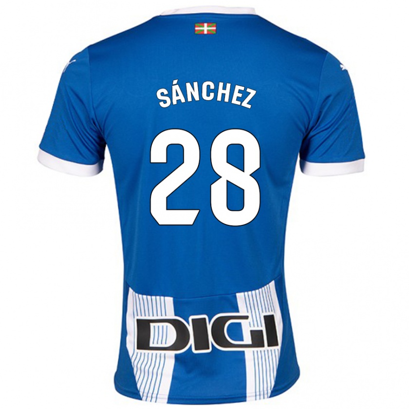 Kandiny Gyermek Ander Sánchez #28 Kék Hazai Jersey 2024/25 Mez Póló Ing