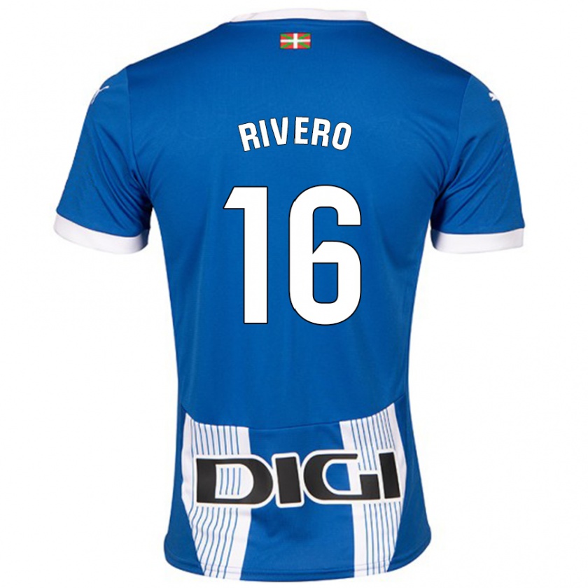 Kandiny Gyermek Almudena Rivero #16 Kék Hazai Jersey 2024/25 Mez Póló Ing