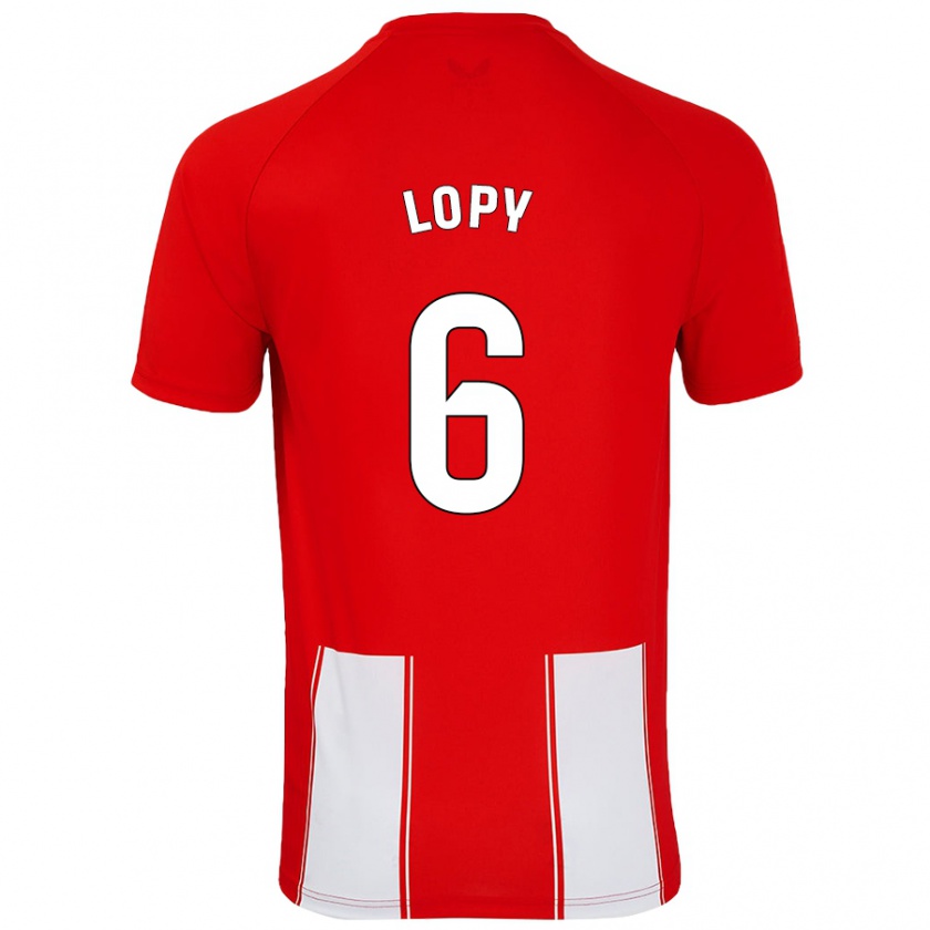 Kandiny Gyermek Dion Lopy #6 Piros Fehér Hazai Jersey 2024/25 Mez Póló Ing