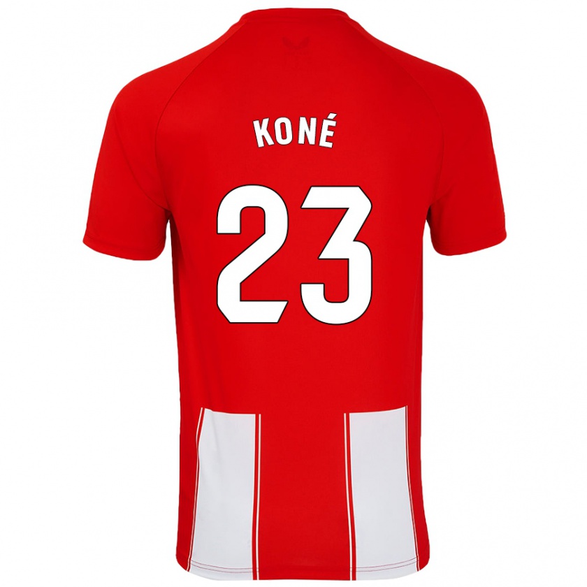 Kandiny Gyermek Ibrahima Koné #23 Piros Fehér Hazai Jersey 2024/25 Mez Póló Ing