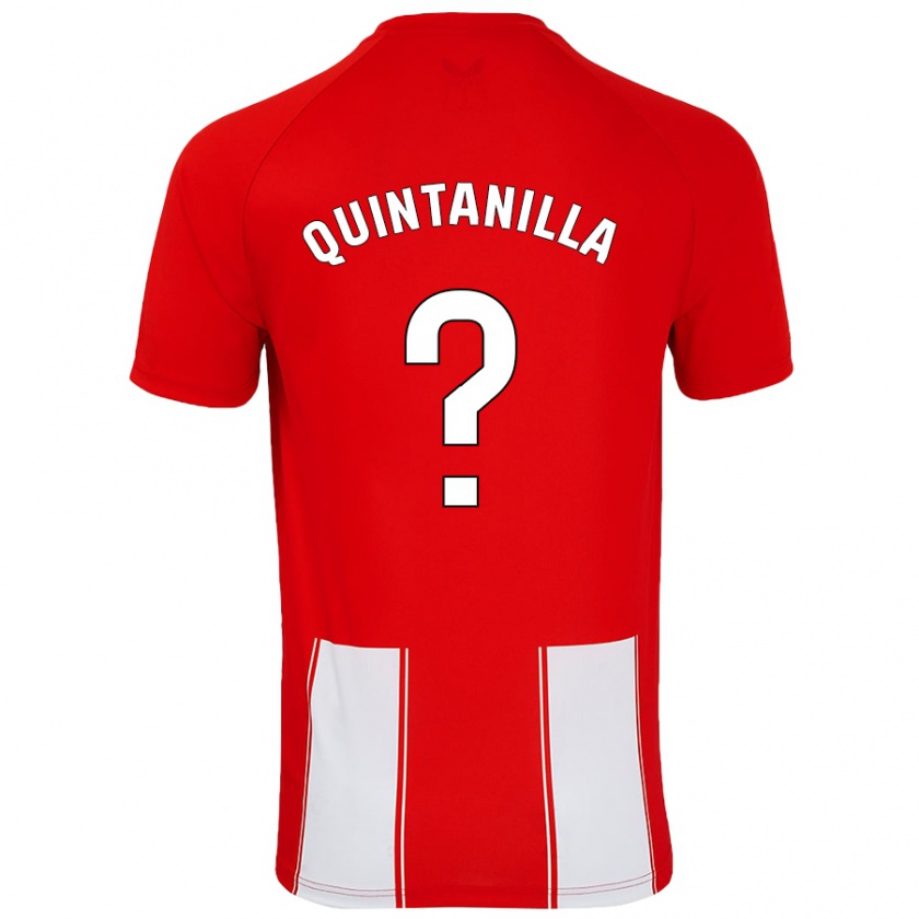 Kandiny Gyermek Rubén Quintanilla #0 Piros Fehér Hazai Jersey 2024/25 Mez Póló Ing