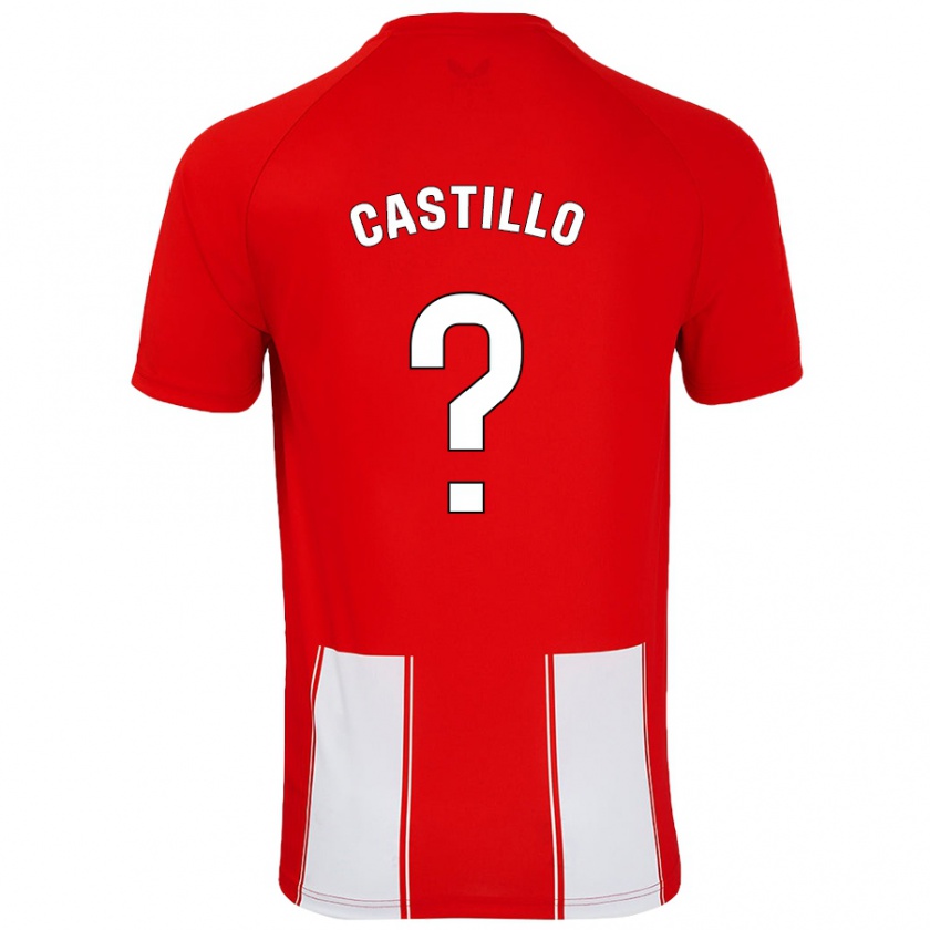 Kandiny Gyermek Pablo Castillo #0 Piros Fehér Hazai Jersey 2024/25 Mez Póló Ing