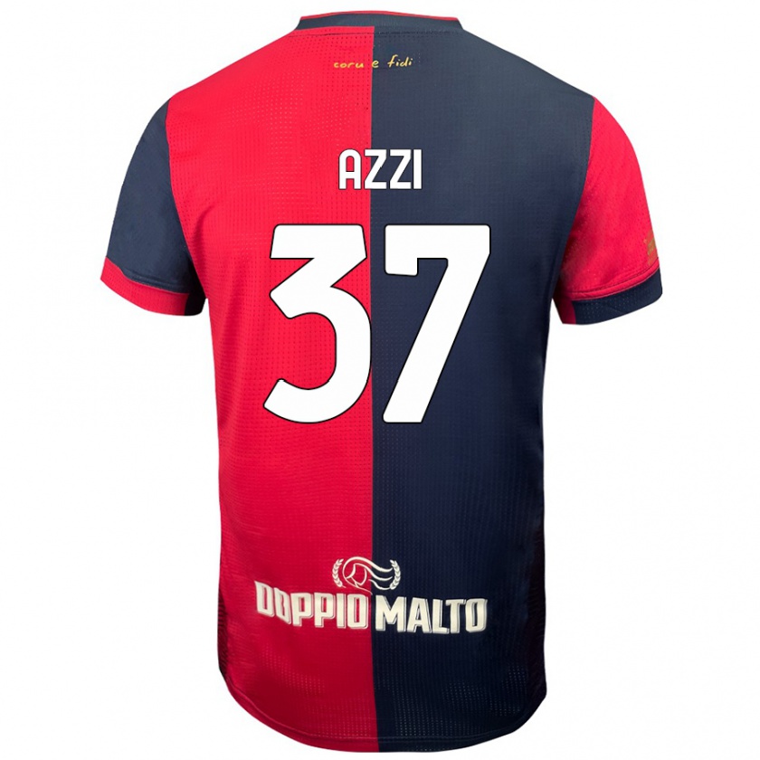 Kandiny Gyermek Paulo Azzi #37 Piros Sötétebb Kék Hazai Jersey 2024/25 Mez Póló Ing