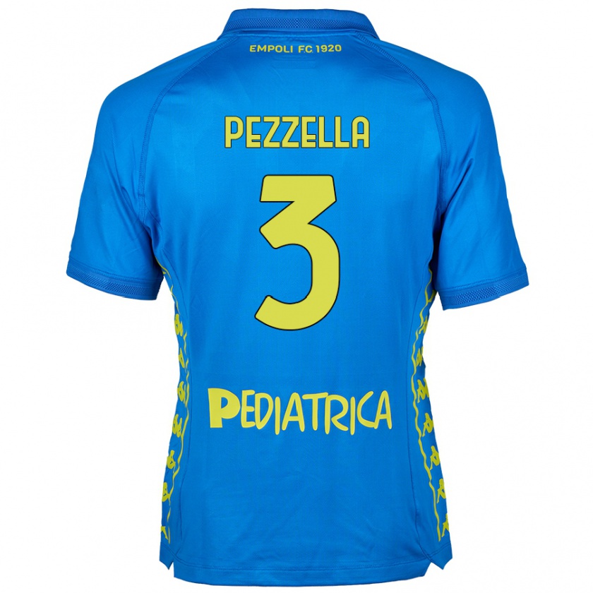 Kandiny Gyermek Giuseppe Pezzella #3 Kék Hazai Jersey 2024/25 Mez Póló Ing