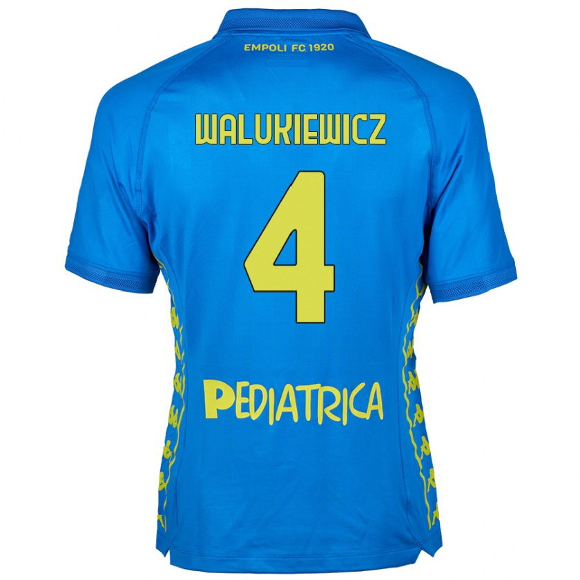 Kandiny Gyermek Sebastian Walukiewicz #4 Kék Hazai Jersey 2024/25 Mez Póló Ing