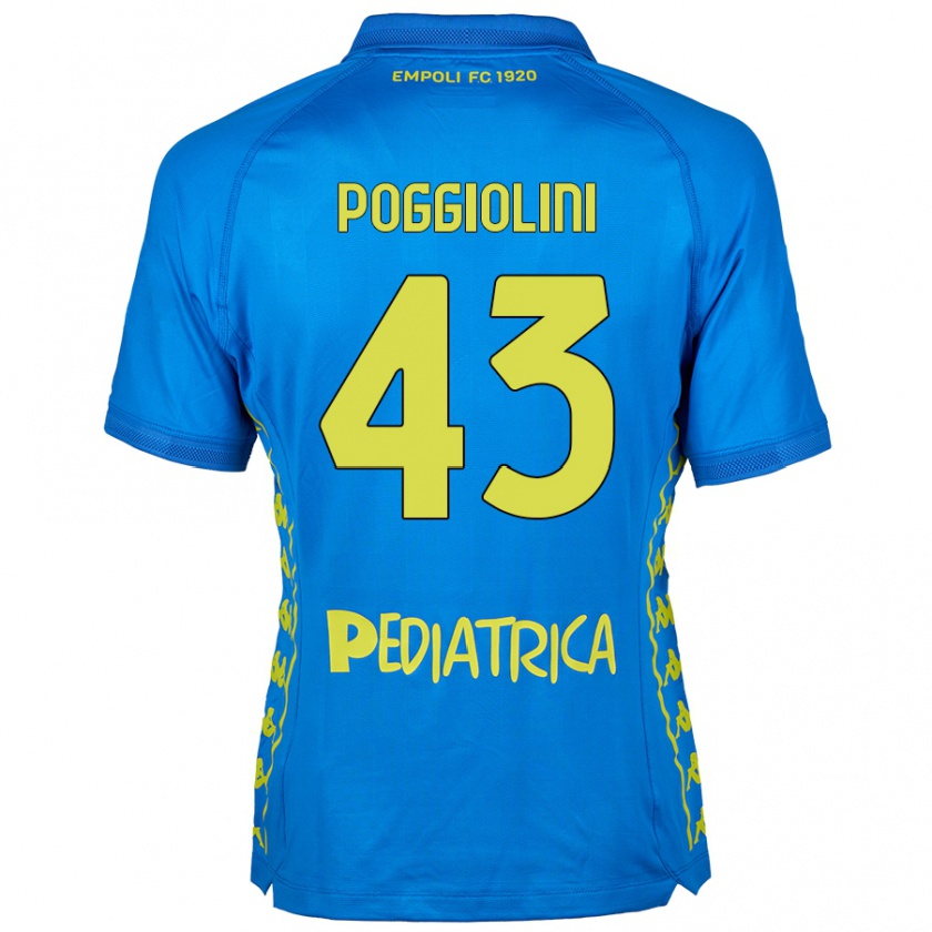 Kandiny Gyermek Duccio Poggiolini #43 Kék Hazai Jersey 2024/25 Mez Póló Ing