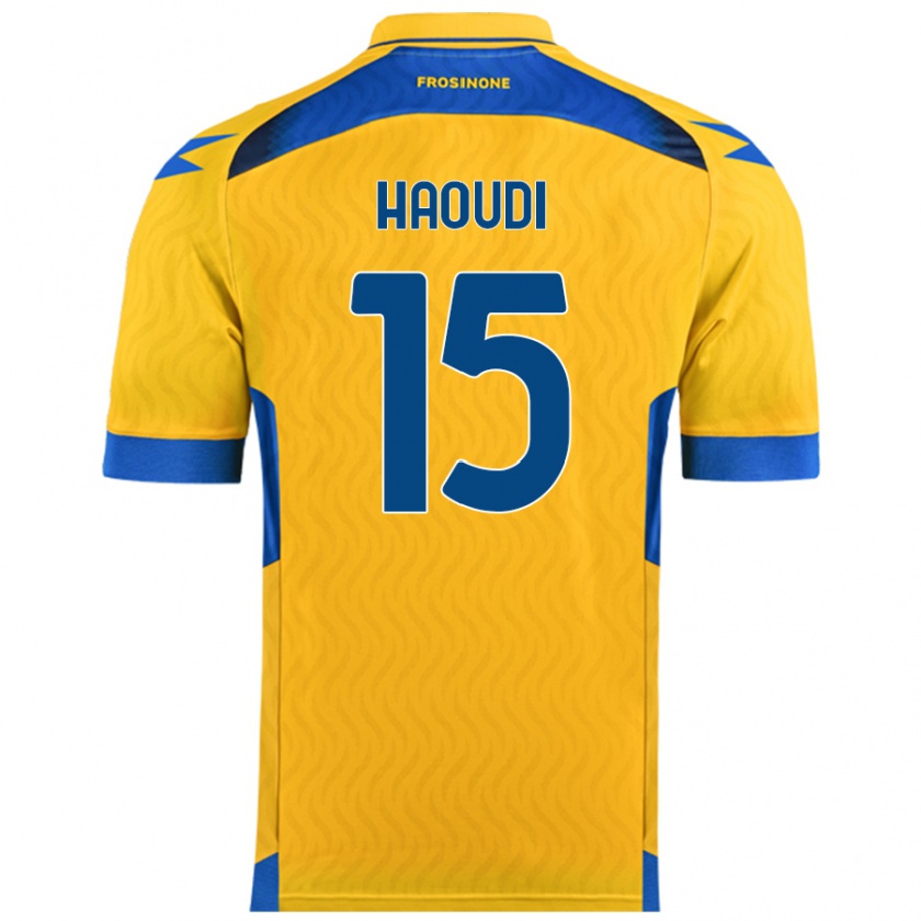 Kandiny Gyermek Hamza Haoudi #15 Sárga Hazai Jersey 2024/25 Mez Póló Ing