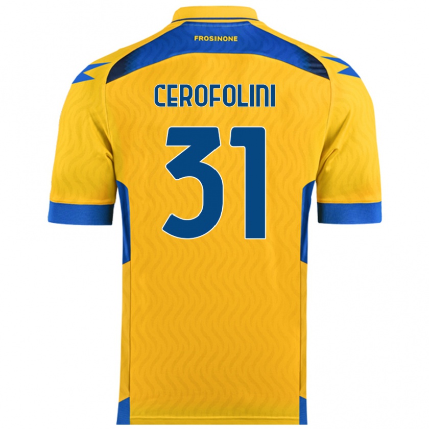 Kandiny Gyermek Michele Cerofolini #31 Sárga Hazai Jersey 2024/25 Mez Póló Ing