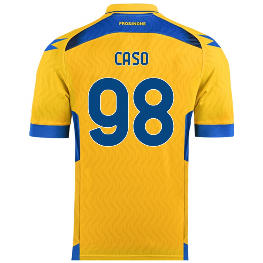 Kandiny Gyermek Giuseppe Caso #98 Sárga Hazai Jersey 2024/25 Mez Póló Ing