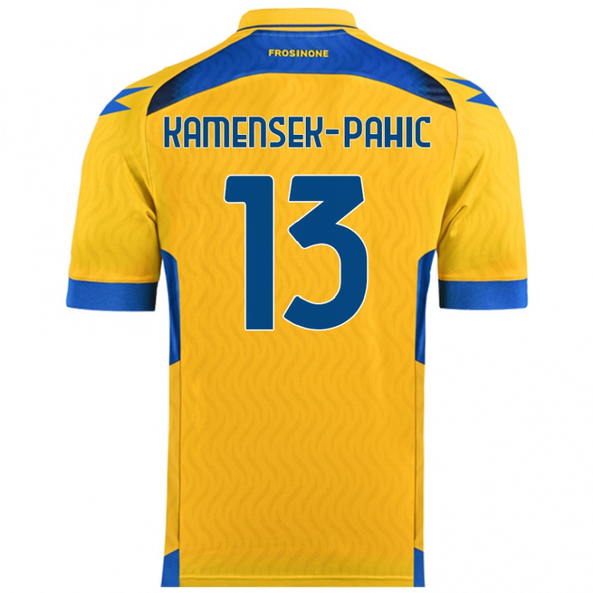 Kandiny Gyermek Matjaz Kamensek-Pahic #13 Sárga Hazai Jersey 2024/25 Mez Póló Ing