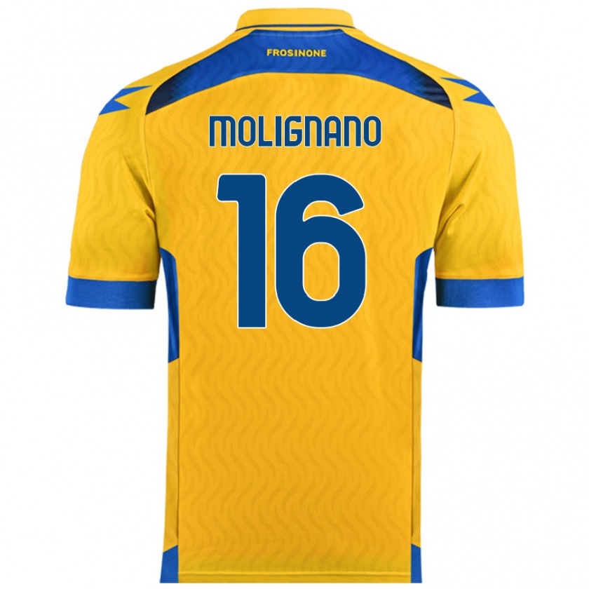 Kandiny Gyermek Gaetano Molignano #16 Sárga Hazai Jersey 2024/25 Mez Póló Ing