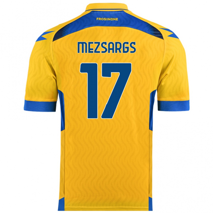 Kandiny Gyermek Kristians Mezsargs #17 Sárga Hazai Jersey 2024/25 Mez Póló Ing