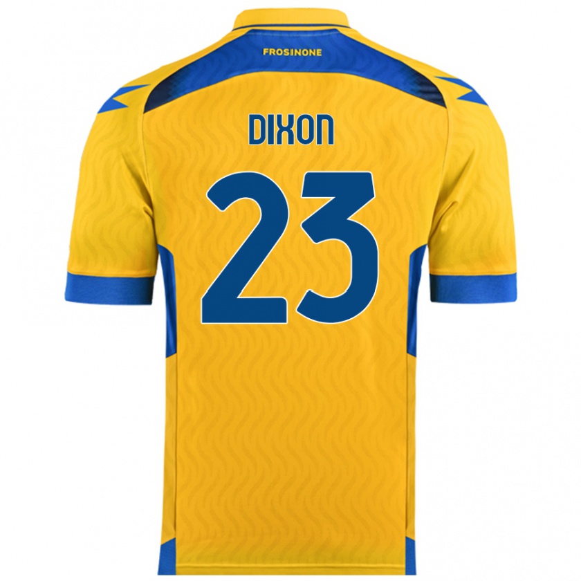 Kandiny Gyermek Damar Dixon #23 Sárga Hazai Jersey 2024/25 Mez Póló Ing