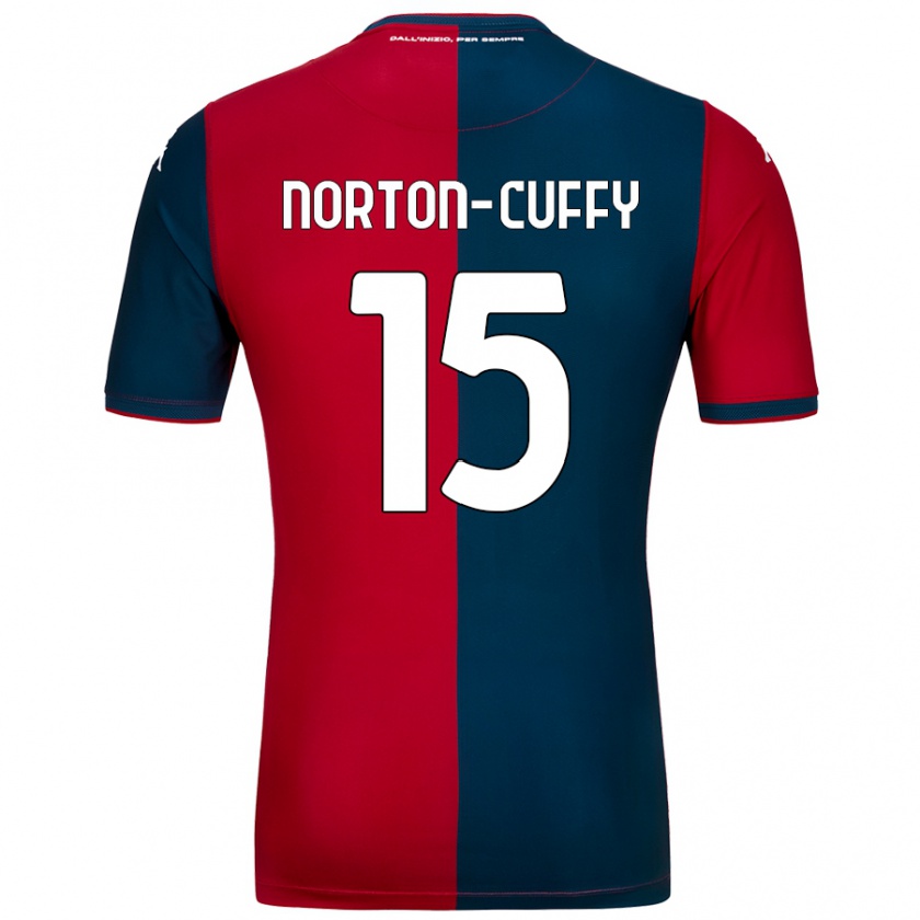 Kandiny Gyermek Brooke Norton-Cuffy #15 Piros Sötétkék Hazai Jersey 2024/25 Mez Póló Ing