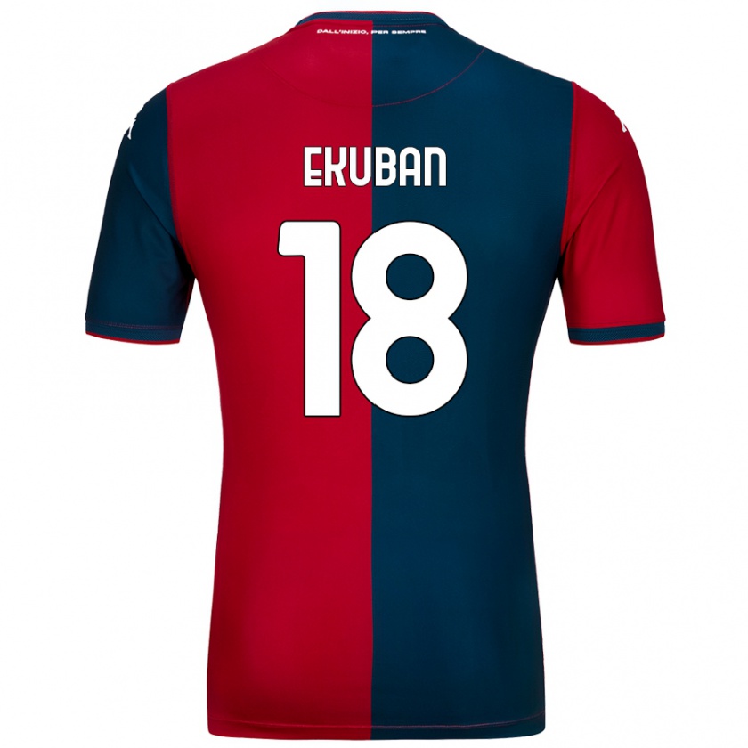 Kandiny Gyermek Caleb Ekuban #18 Piros Sötétkék Hazai Jersey 2024/25 Mez Póló Ing