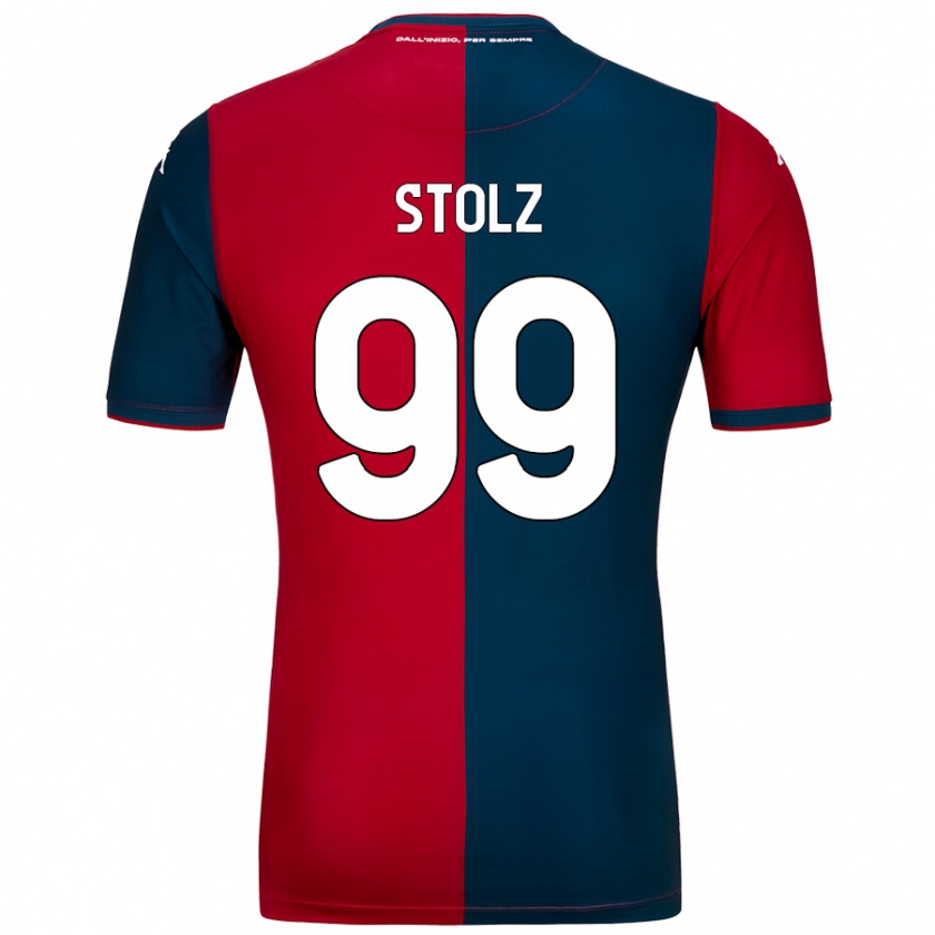 Kandiny Gyermek Franz Stolz #99 Piros Sötétkék Hazai Jersey 2024/25 Mez Póló Ing