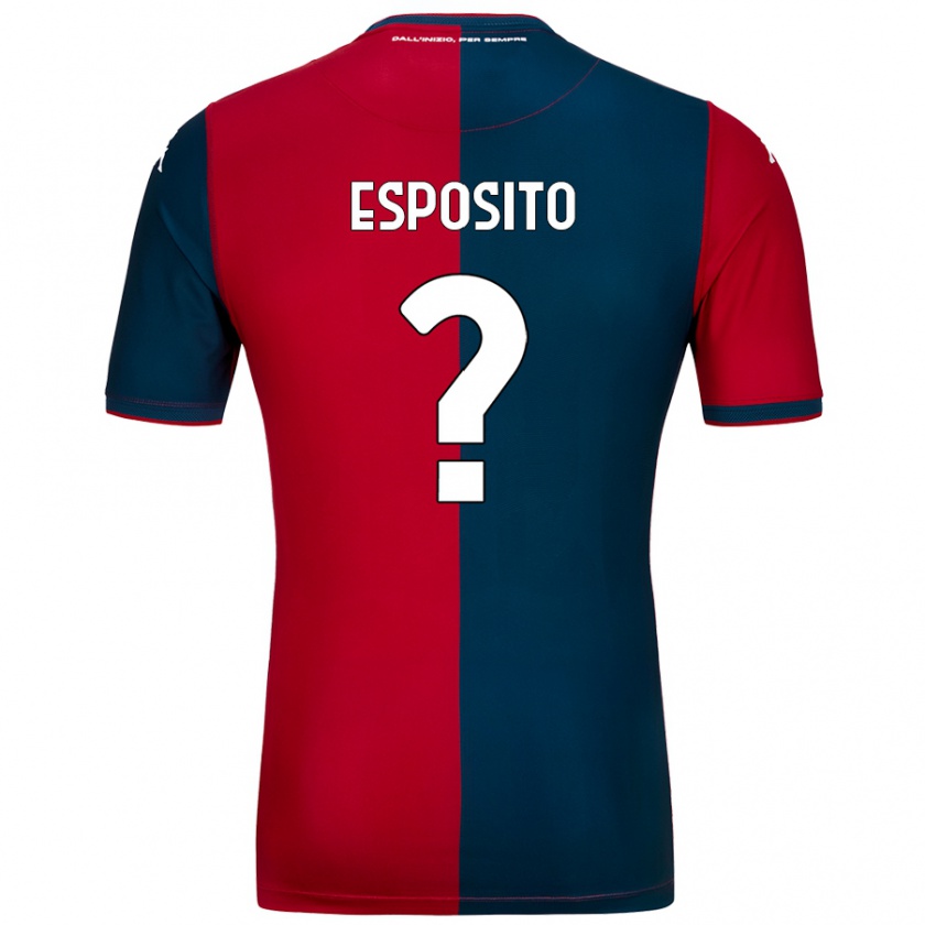 Kandiny Gyermek Alessandro Esposito #0 Piros Sötétkék Hazai Jersey 2024/25 Mez Póló Ing