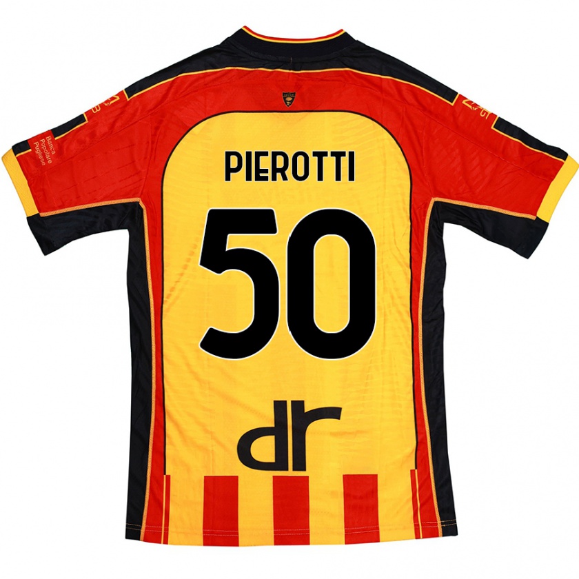 Kandiny Gyermek Santiago Pierotti #50 Sárga Piros Hazai Jersey 2024/25 Mez Póló Ing