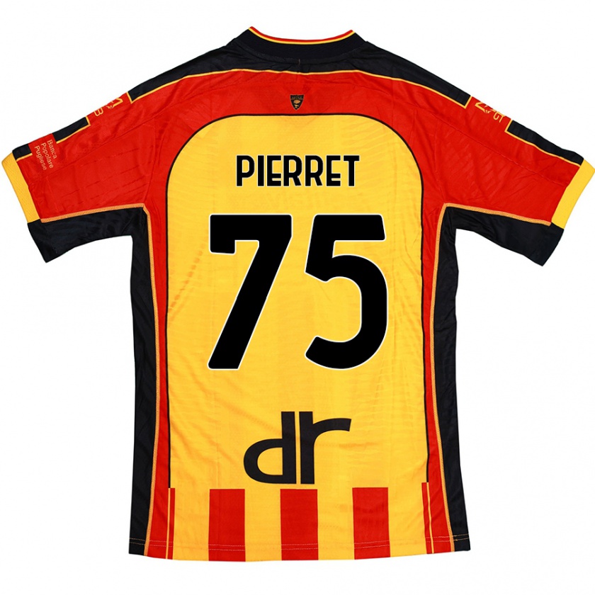 Kandiny Gyermek Balthazar Pierret #75 Sárga Piros Hazai Jersey 2024/25 Mez Póló Ing