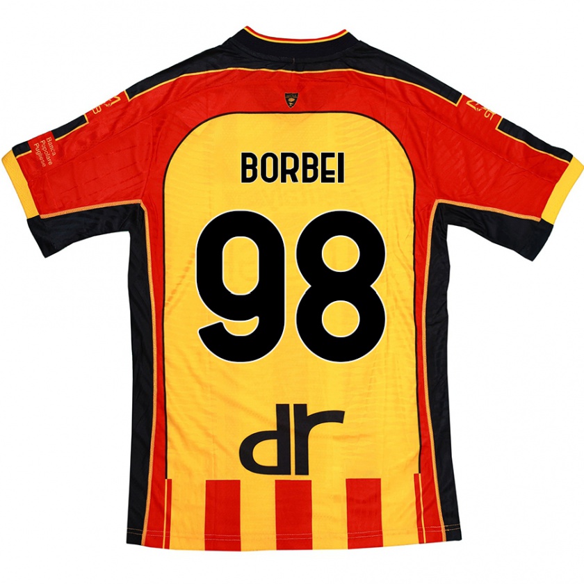 Kandiny Gyermek Alexandru Borbei #98 Sárga Piros Hazai Jersey 2024/25 Mez Póló Ing