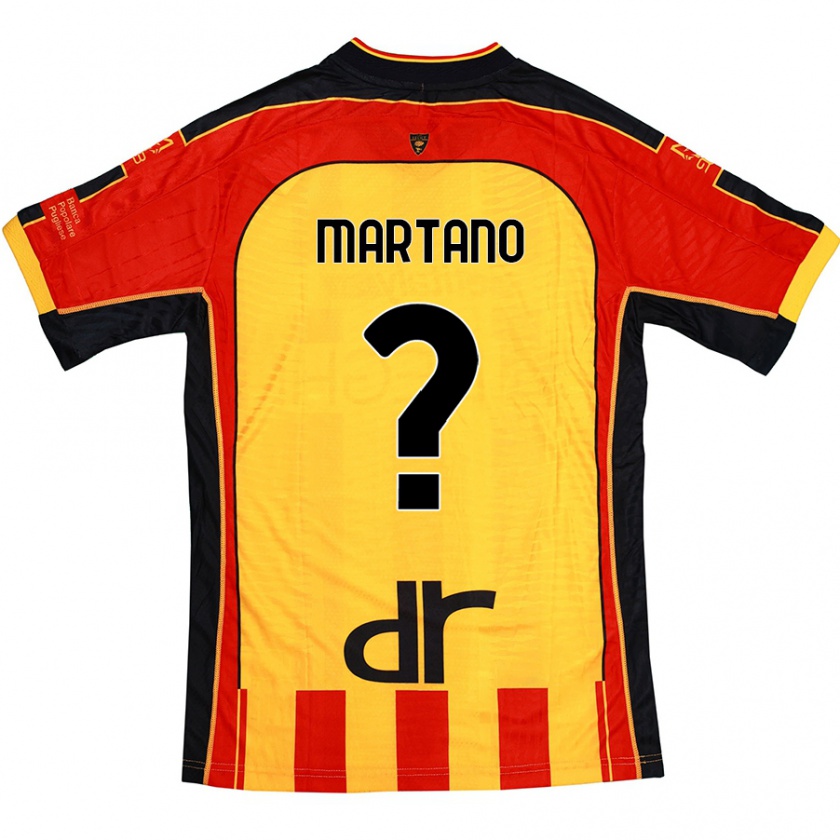 Kandiny Gyermek Diego Martano #0 Sárga Piros Hazai Jersey 2024/25 Mez Póló Ing