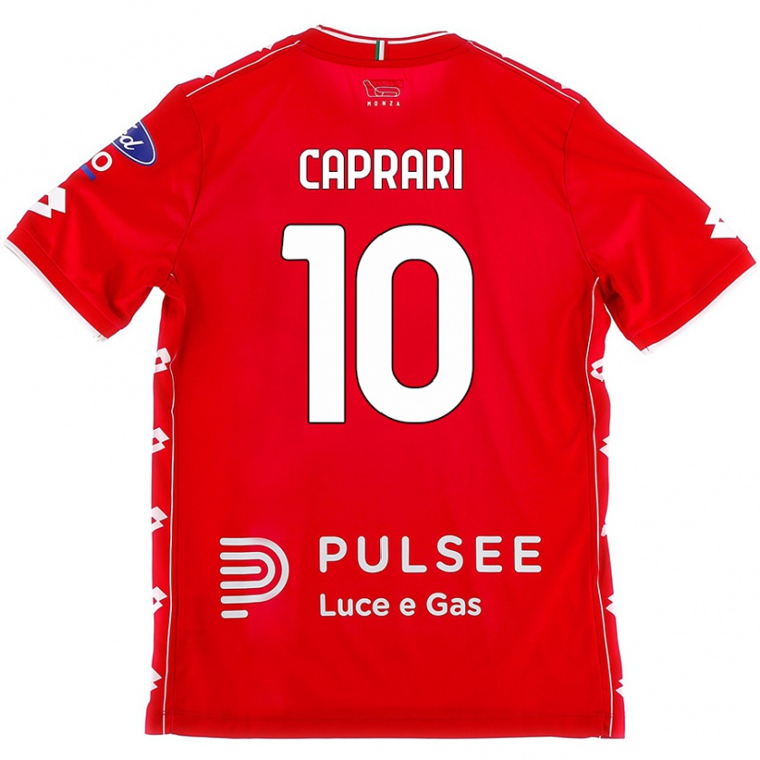 Kandiny Gyermek Gianluca Caprari #10 Piros Fehér Hazai Jersey 2024/25 Mez Póló Ing