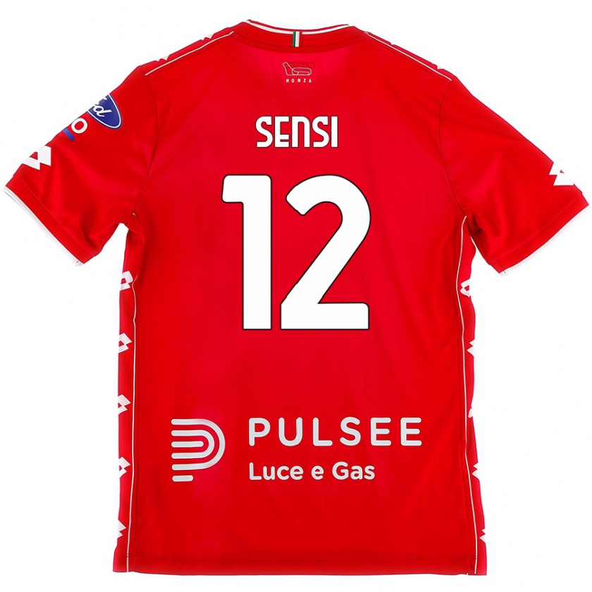 Kandiny Gyermek Stefano Sensi #12 Piros Fehér Hazai Jersey 2024/25 Mez Póló Ing