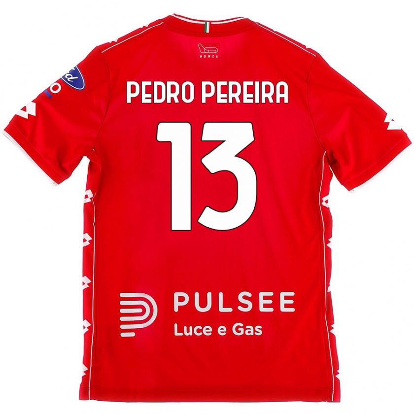 Kandiny Gyermek Pedro Pereira #13 Piros Fehér Hazai Jersey 2024/25 Mez Póló Ing