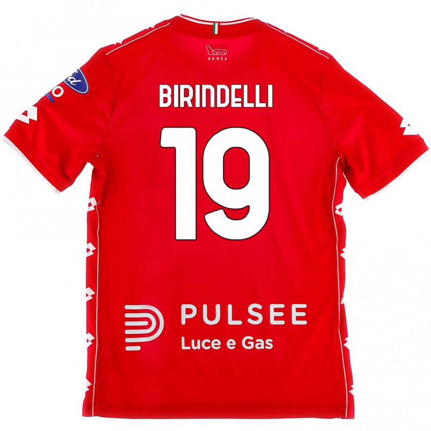 Kandiny Gyermek Samuele Birindelli #19 Piros Fehér Hazai Jersey 2024/25 Mez Póló Ing