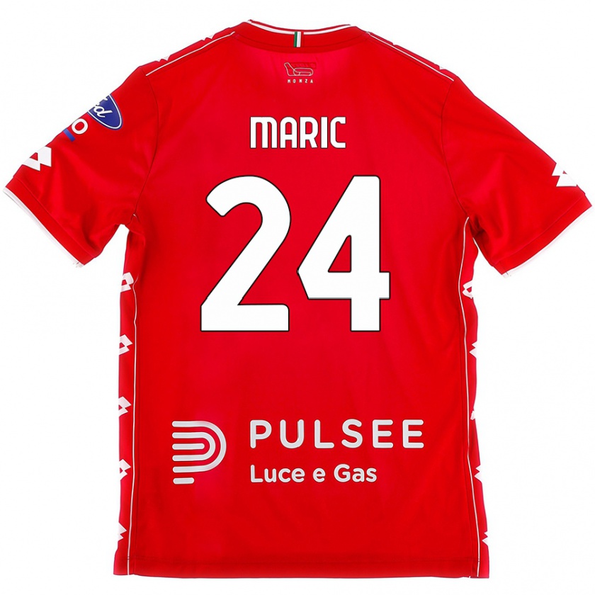 Kandiny Gyermek Mirko Maric #24 Piros Fehér Hazai Jersey 2024/25 Mez Póló Ing