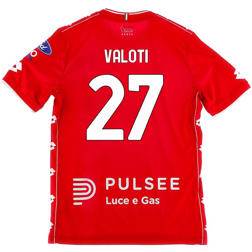 Kandiny Gyermek Mattia Valoti #27 Piros Fehér Hazai Jersey 2024/25 Mez Póló Ing