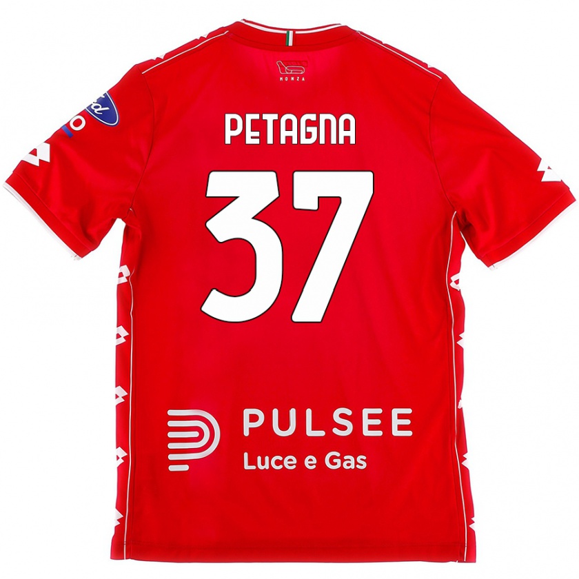 Kandiny Gyermek Andrea Petagna #37 Piros Fehér Hazai Jersey 2024/25 Mez Póló Ing