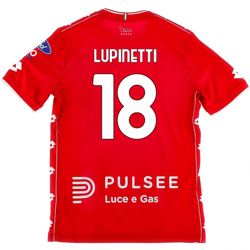 Kandiny Gyermek Tommaso Lupinetti #18 Piros Fehér Hazai Jersey 2024/25 Mez Póló Ing