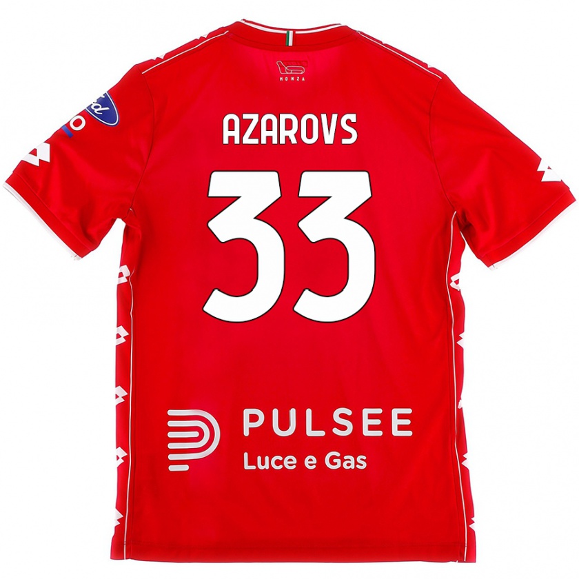 Kandiny Gyermek Timurs Azarovs #33 Piros Fehér Hazai Jersey 2024/25 Mez Póló Ing