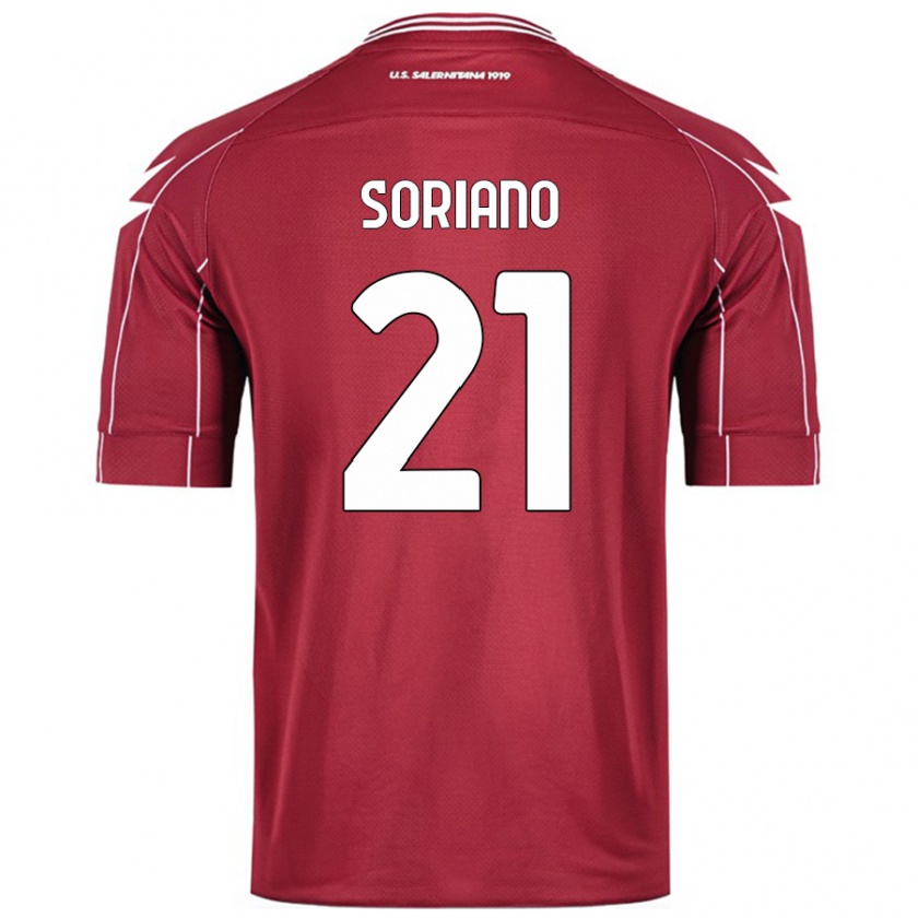 Kandiny Gyermek Roberto Soriano #21 Burgundia Hazai Jersey 2024/25 Mez Póló Ing