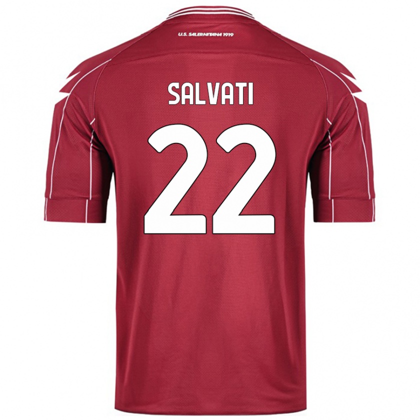 Kandiny Gyermek Gregorio Salvati #22 Burgundia Hazai Jersey 2024/25 Mez Póló Ing