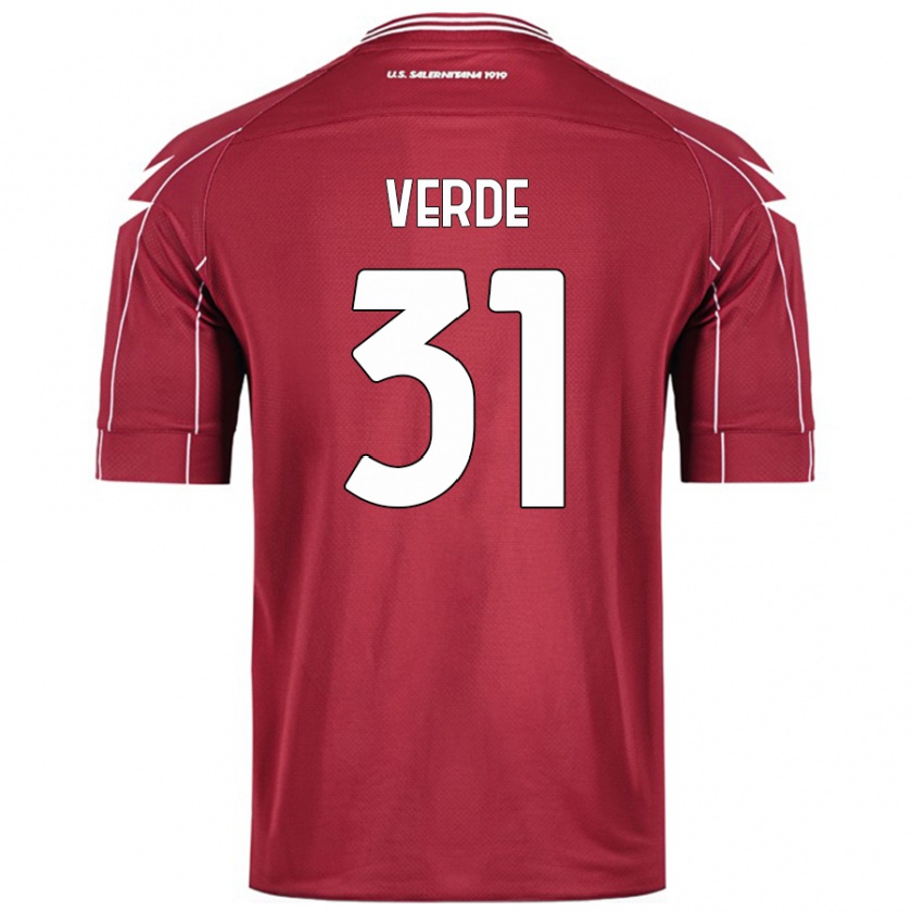 Kandiny Gyermek Daniele Verde #31 Burgundia Hazai Jersey 2024/25 Mez Póló Ing