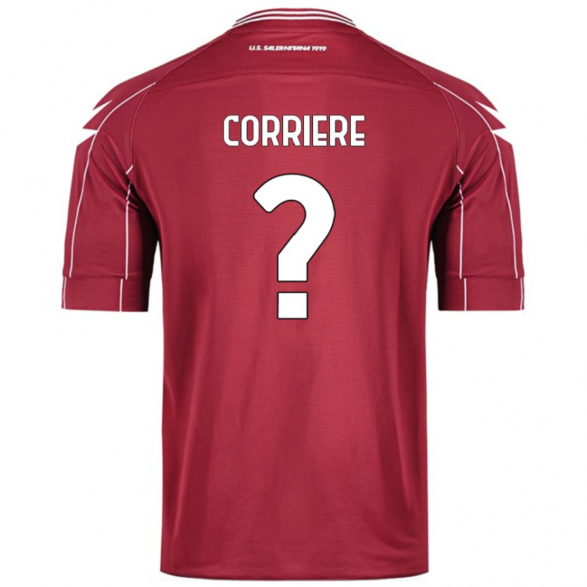 Kandiny Gyermek Francesco Corriere #0 Burgundia Hazai Jersey 2024/25 Mez Póló Ing