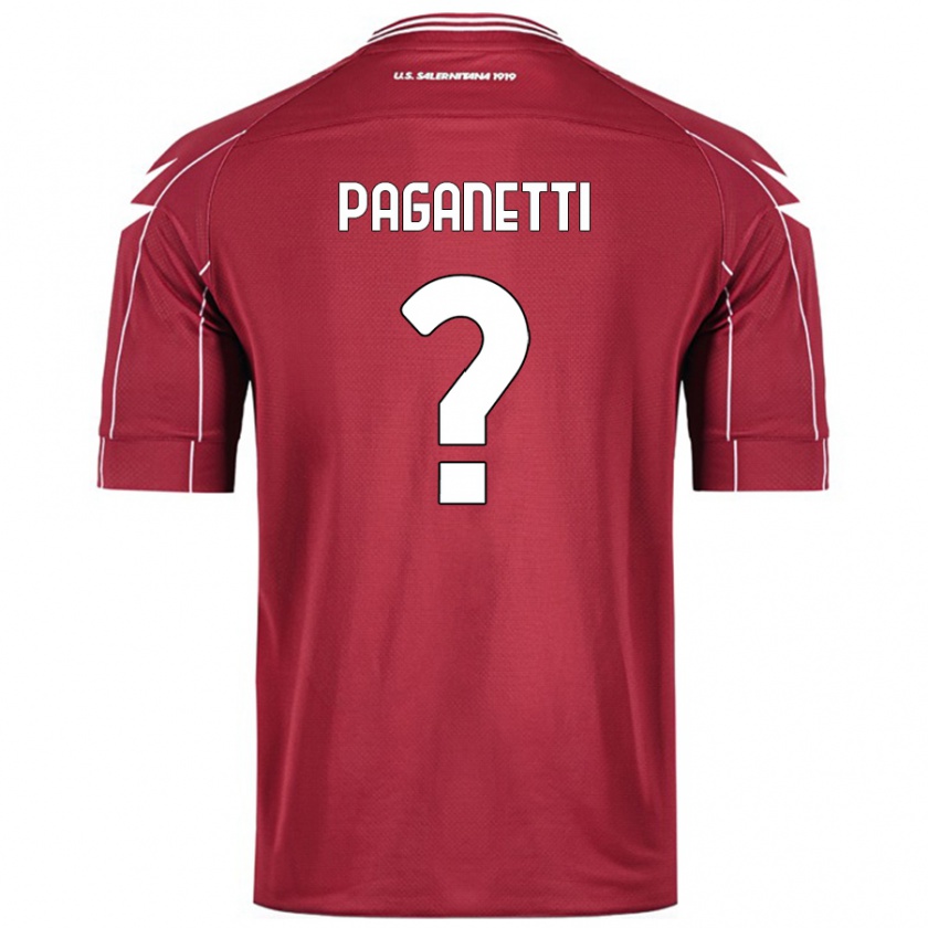 Kandiny Gyermek Giacomo Paganetti #0 Burgundia Hazai Jersey 2024/25 Mez Póló Ing