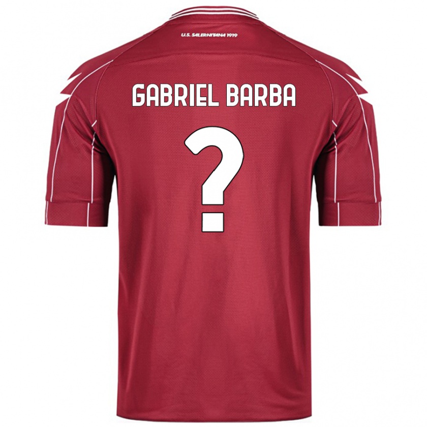 Kandiny Gyermek Luigi Gabriel Barba #0 Burgundia Hazai Jersey 2024/25 Mez Póló Ing