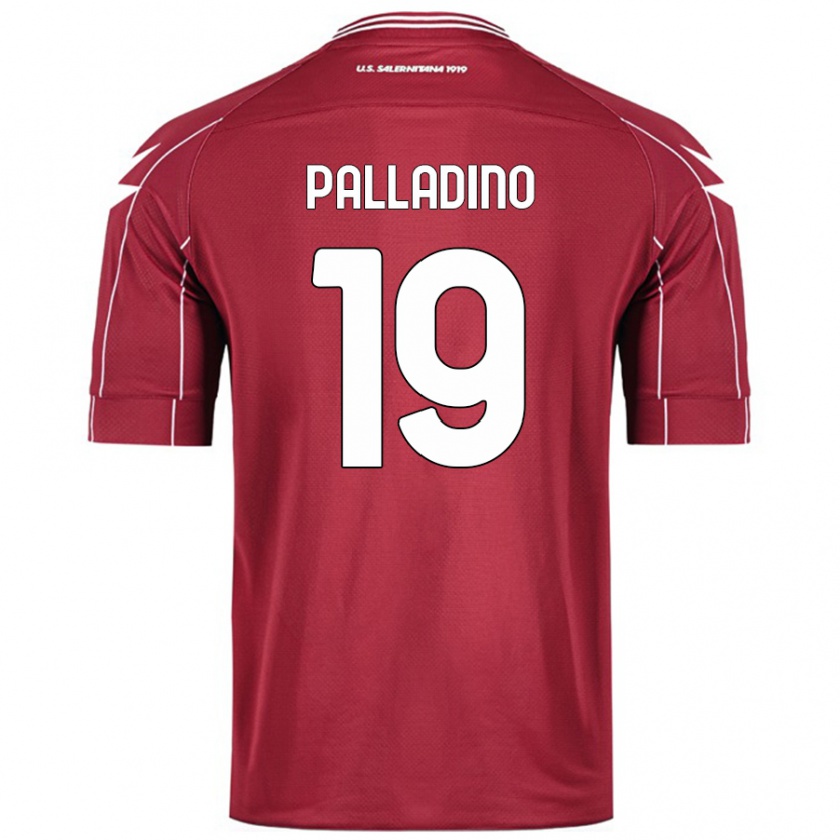 Kandiny Gyermek Alfonso Palladino #19 Burgundia Hazai Jersey 2024/25 Mez Póló Ing