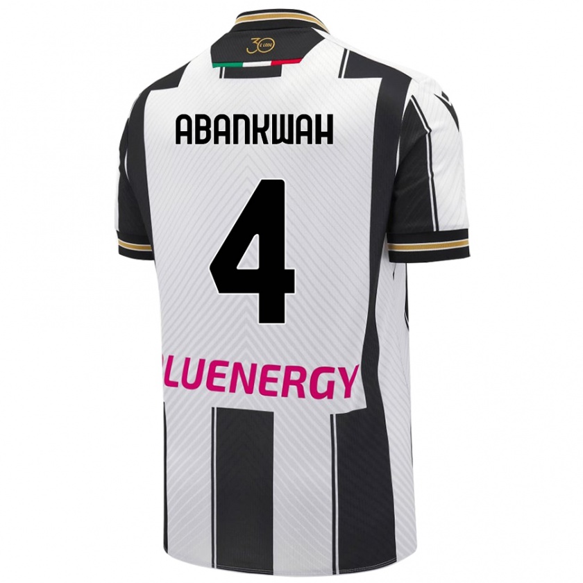 Kandiny Gyermek James Abankwah #4 Fehér Fekete Hazai Jersey 2024/25 Mez Póló Ing