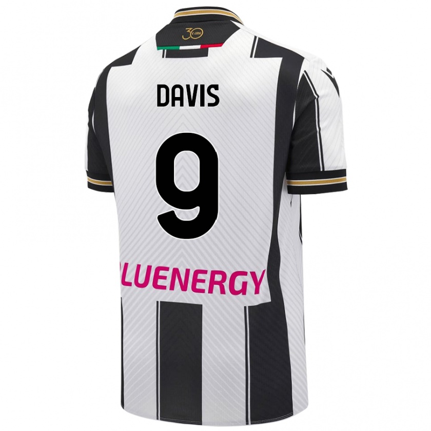 Kandiny Gyermek Keinan Davis #9 Fehér Fekete Hazai Jersey 2024/25 Mez Póló Ing