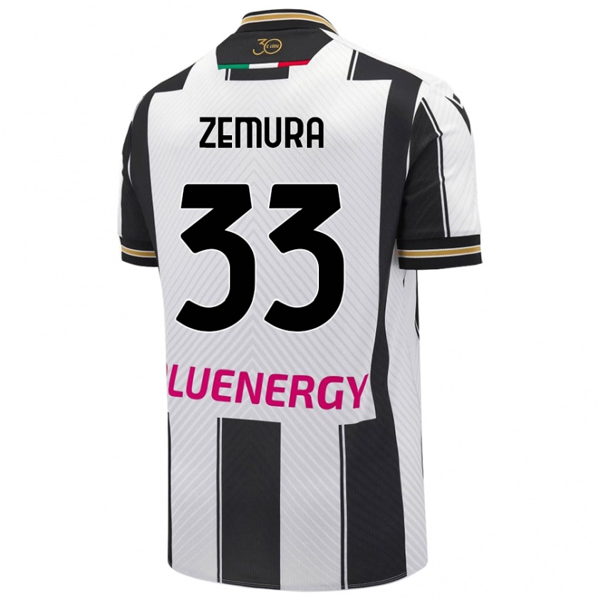 Kandiny Gyermek Jordan Zemura #33 Fehér Fekete Hazai Jersey 2024/25 Mez Póló Ing