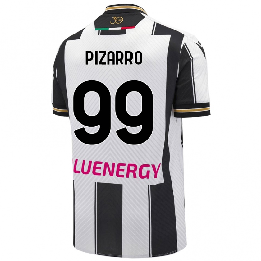 Kandiny Gyermek Damián Pizarro #99 Fehér Fekete Hazai Jersey 2024/25 Mez Póló Ing