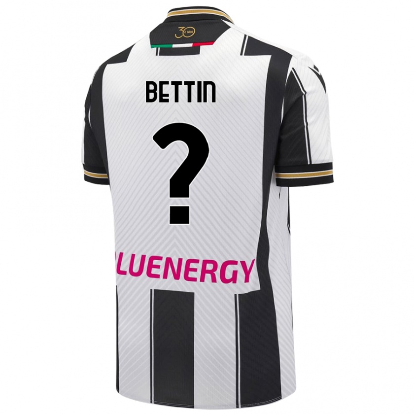 Kandiny Gyermek Matteo Bettin #0 Fehér Fekete Hazai Jersey 2024/25 Mez Póló Ing